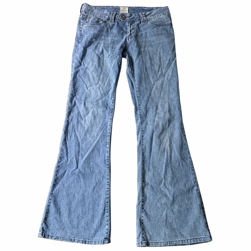 Y2K Bubblegum Vintage Denim Low Rise Flare Leg Blue Jeans Junior Size 11/12